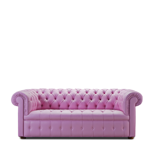 Pink Chesterfield Loveseat