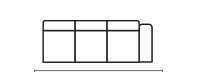 Misure 3 posti (1 bracciolo) Divano angolare Lugano